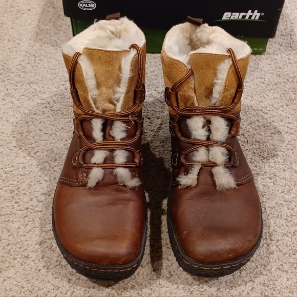 Earth Igloo Leather Sandstone Eclipse Lace Up with box Women's Size 7.5B - Picture 6 of 11